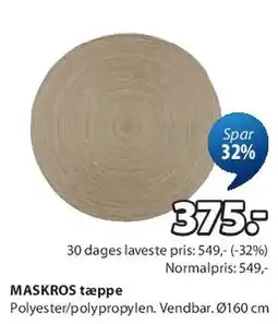 JYSK MASKROS tæppe tilbud
