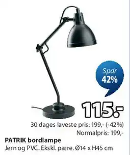 JYSK PATRIK bordlampe tilbud