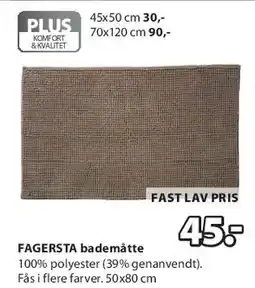 JYSK FAGERSTA bademåtte tilbud