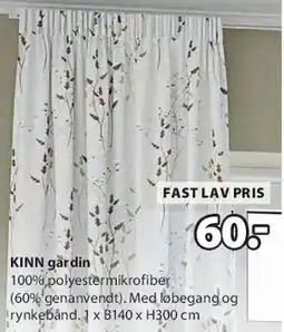 JYSK KINN gardin tilbud