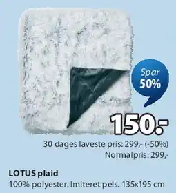 JYSK LOTUS plaid tilbud
