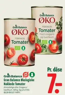 Min Købmand Grøn Balance Økologiske Hakkede Tomater tilbud