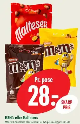 Min Købmand M&M's eller Maltesers tilbud
