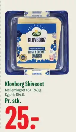 Min Købmand Klovborg Skiveost tilbud