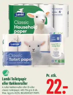 Min Købmand Lambi Toiletpapir eller køkkenruller tilbud