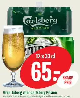 Min Købmand Grøn Tuborg eller Carlsberg Pilsner tilbud