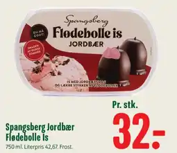 Min Købmand Spangsberg Jordbær Flødebolle Is tilbud
