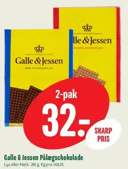 Min Købmand Galle & Jessen Pålægschokolade tilbud