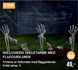 Harald Nyborg Halloween Skeletarme med flagguirlande tilbud