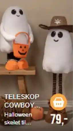Harald Nyborg Teleskop Cowboy Halloween skelet tilbud