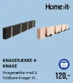 Harald Nyborg Home.it Knagerække 4-knage tilbud