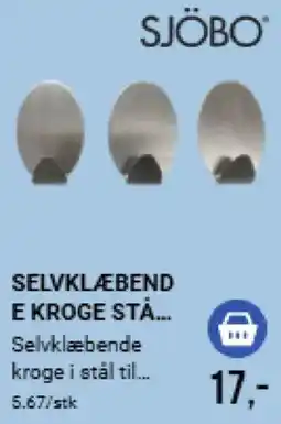 Harald Nyborg Sjöbo selvklæbende kroge stål tilbud