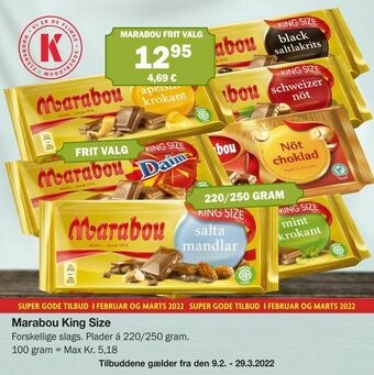Købmandsgården Marabou King Size tilbud