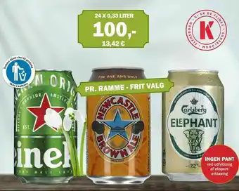 Købmandsgården Heineken, New Castle, Elephant tilbud