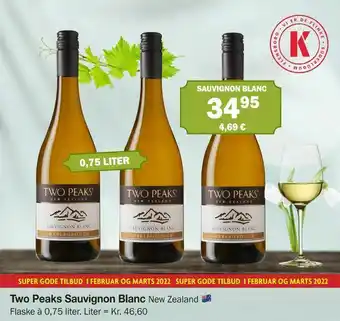 Købmandsgården Two Peaks Sauvignon Blanc tilbud