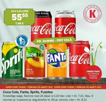 Købmandsgården Coca Cola, Fanta, Sprite, Fuzetea tilbud