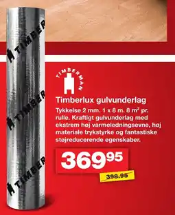 Bauhaus Timberman Timberlux gulvunderlag tilbud