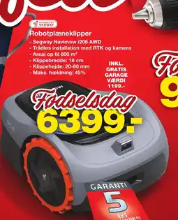 Bauhaus Segway Robotplæneklipper Navimow i206 AWD tilbud