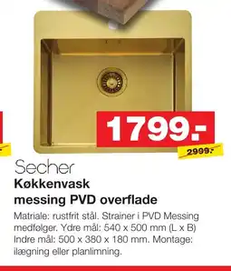 Bauhaus Secher køkkenvask tilbud