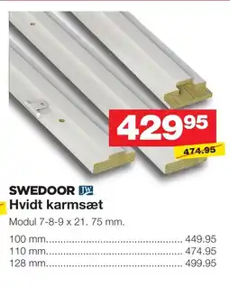 Bauhaus Swedoor hvidt karmsæt tilbud