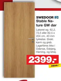 Bauhaus Swedoor Stable Nature GW dør tilbud