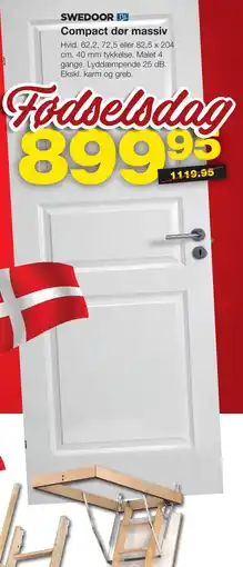 Bauhaus Swedoor Compact dør massiv tilbud