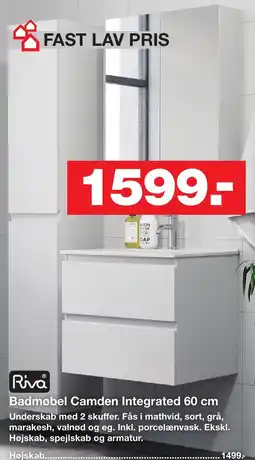Bauhaus Riva Badmøbel Camden Integrated 60 cm tilbud