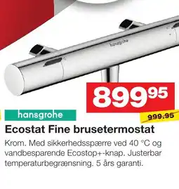 Bauhaus Hansgrohe Ecostat Fine brusetermostat tilbud