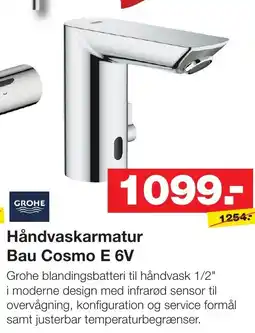 Bauhaus Håndvaskarmatur Bau Cosmo E 6V tilbud