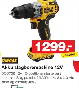 Bauhaus DeWalt Akku slagboremaskine 12V tilbud