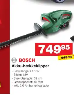 Bauhaus Bosch Akku-hækkeklipper tilbud