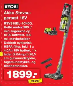 Bauhaus Ryobi Akku Støvsugersæt 18V tilbud