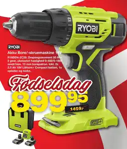 Bauhaus Ryobi Akku Bore/-skruemaskine 18V tilbud
