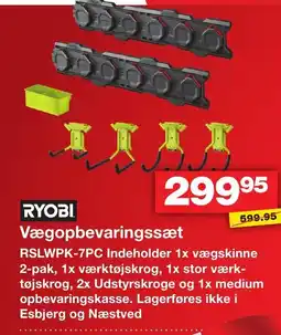 Bauhaus Ryobi vægopbevaringssæt tilbud