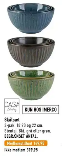 Imerco Casa Living Skålsæt tilbud