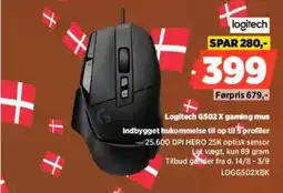 Power Logitech G502 X gaming mus tilbud