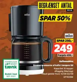 Power Braun Kaffemaskine tilbud