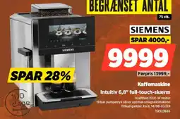 Power Siemens Kaffemaskine Intuitiv 6,8" full-touch-skærm tilbud