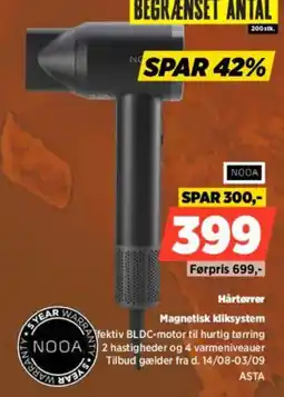 Power Nooa Hårtørrer tilbud