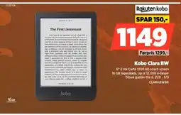 Power Rakuten kobo Kobo Clara BW 6" E Ink Carta 1300 HD touch screen 16 GB tilbud