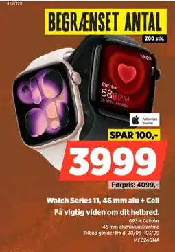 Power Apple Watch Series 11 46 mm alu + Cell tilbud
