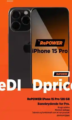 Power RePOWER iPhone 15 Pro 128 GB tilbud