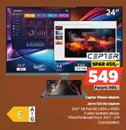Power Cepter Vision-skærm 24,5" VA Full HD (1920 x 1080) tilbud
