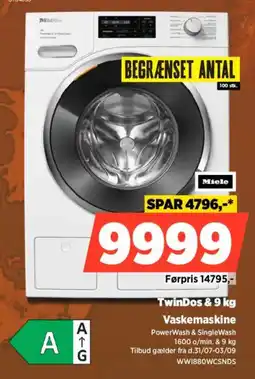Power Miele TwinDos & 9 kg Vaskemaskine tilbud