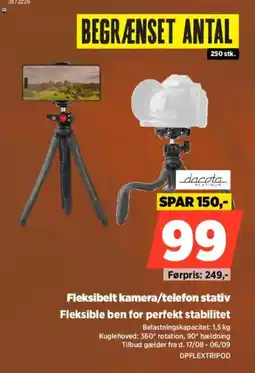 Power Dacota platinum fleksibelt kamera/telefon stativ tilbud