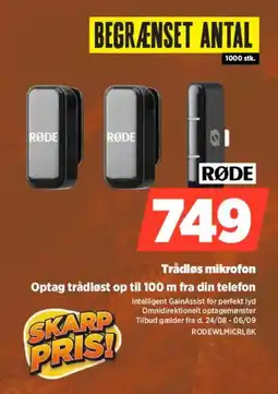Power Røde trådløs mikrofon tilbud