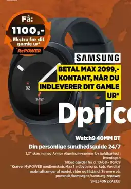 Power Samsung Watch9 40MM BT tilbud