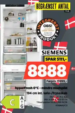 Power Siemens hyperFresh 0°C - mindre madspild tilbud