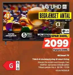 Power LG UHD AI 43UA74006LB tilbud