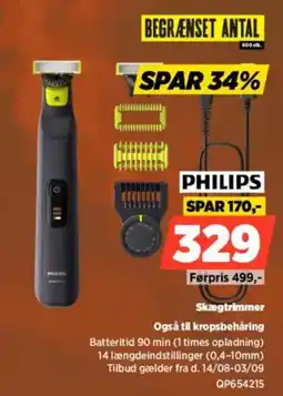 Power Philips Skægtrimmer tilbud